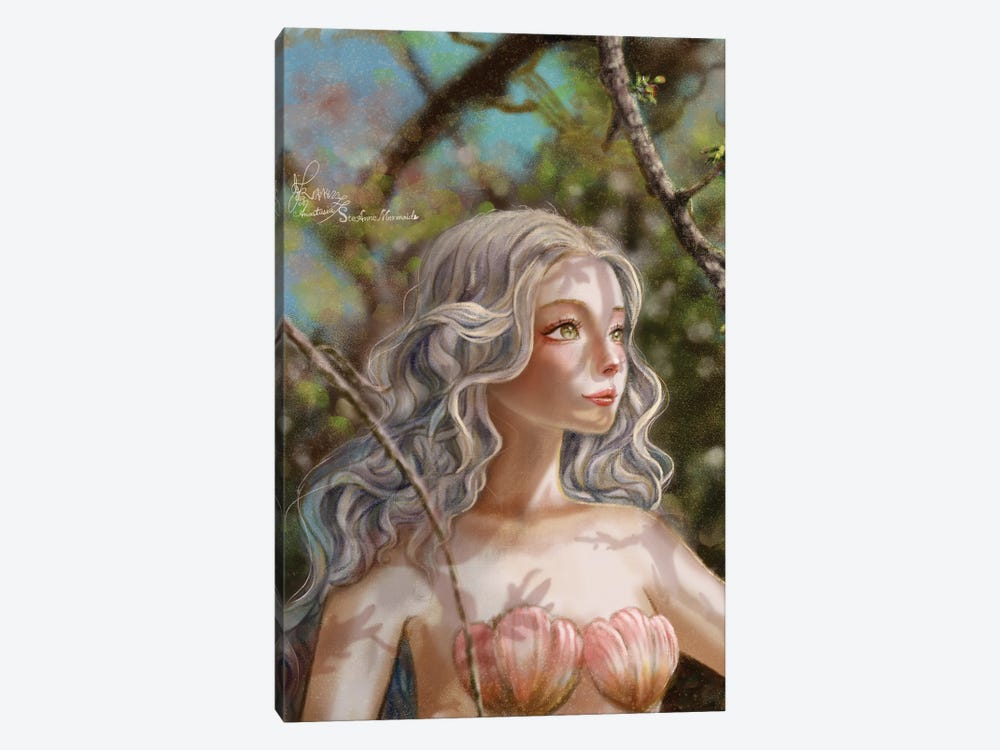 Ste-Anne Mermaid In The Cherry Woods by Anastasia Tsai 1-piece Canvas Print