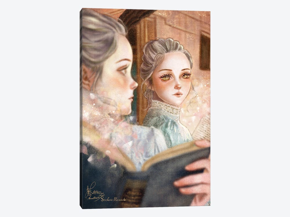 Ste-Anne Mermaid Holding A Book In The Mirror by Anastasia Tsai 1-piece Canvas Print