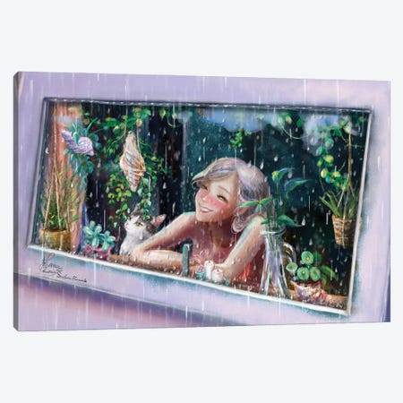 Ste-Anne Mermaid Watching the Rain Canvas Print #TSI60} by Anastasia Tsai Art Print