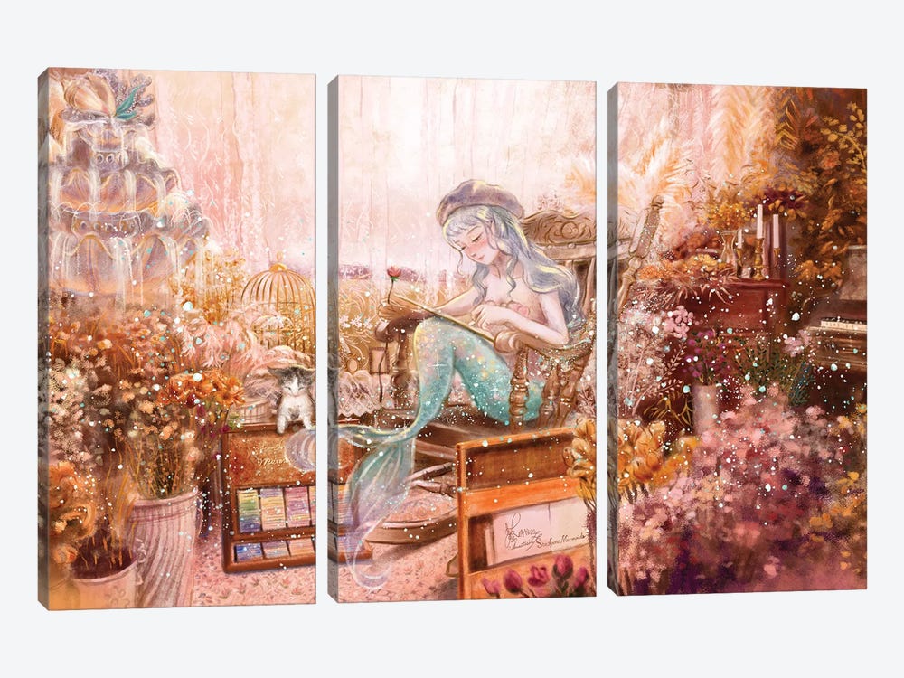 Ste-Anne Mermaid The Studio by Anastasia Tsai 3-piece Canvas Print