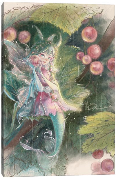 St-Anne Mermaid The Currant Fairy Canvas Art Print - Berry Art