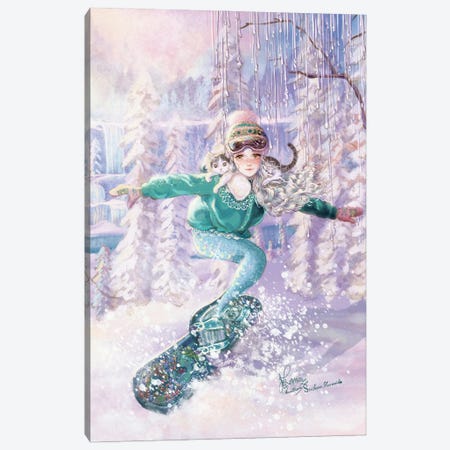 St-Anne Mermaid Snowboarding Canvas Print #TSI66} by Anastasia Tsai Canvas Wall Art