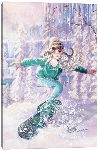 St-Anne Mermaid Snowboarding Canvas Art Print - Anastasia Tsai