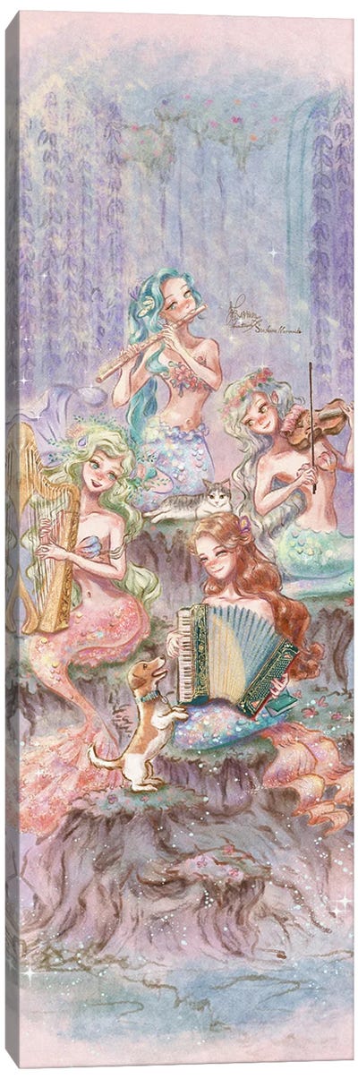 Ste-Anne Mermaid Chamber Ensemble I (Feat. Patron The Dog) Canvas Art Print - Anastasia Tsai