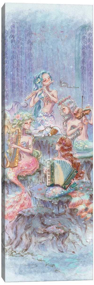 Ste-Anne Mermaid Chamber Ensemble II (Feat. Patron The Dog) Canvas Art Print - Violin Art