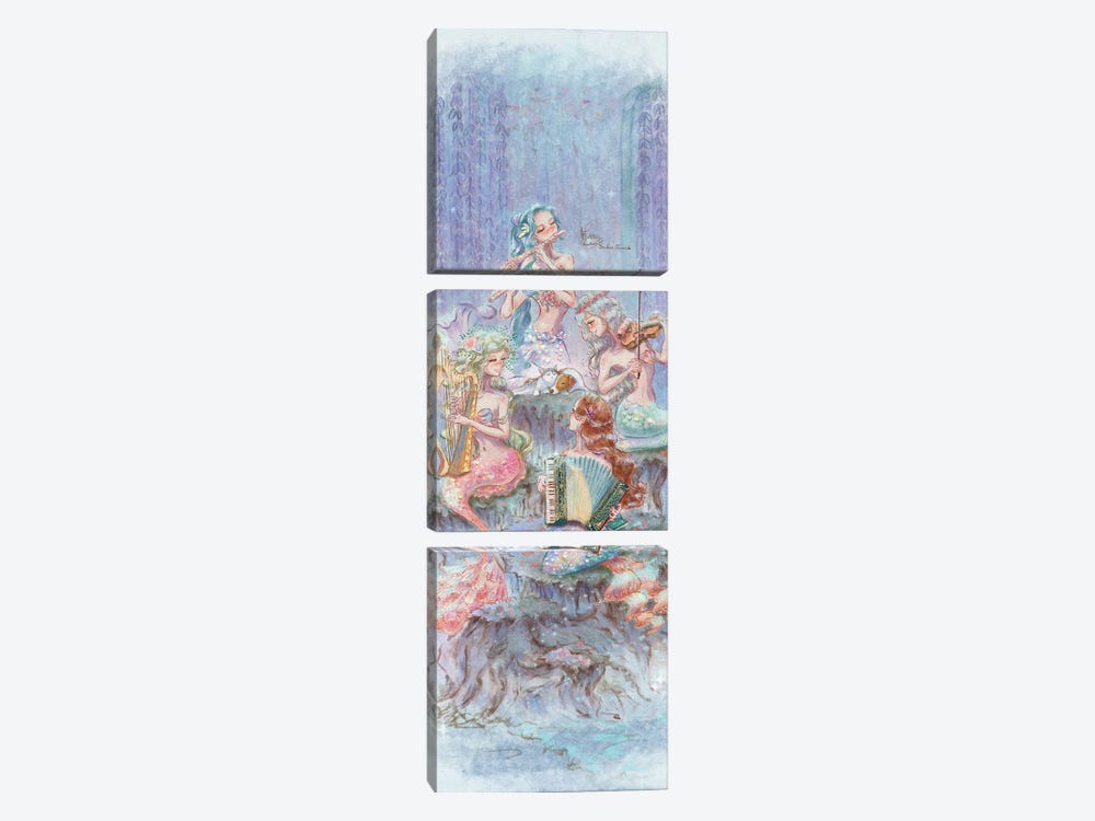 Ste-Anne Mermaid Chamber Ensemble II (Feat. Patron The Dog) by Anastasia Tsai 3-piece Art Print