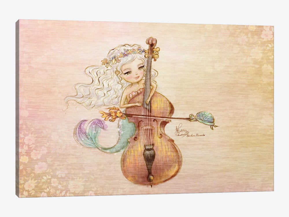 Ste-Anne Mermaid Double Bassist by Anastasia Tsai 1-piece Canvas Print