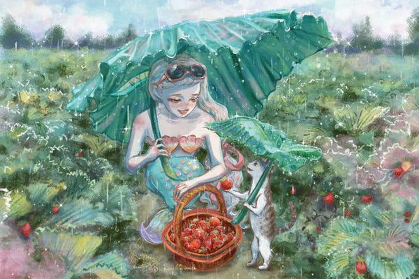 Mermaids: Ste-Anne Mermaid Strawberry Picking by Anastasia Tsai