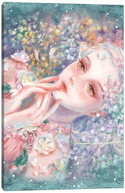 Ste-Anne Mermaid Floral Portrait Canvas Art Print - Anastasia Tsai