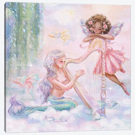 St-Anne Mermaid The Heavenly Harpist Canvas Print #TSI73} by Anastasia Tsai Canvas Art