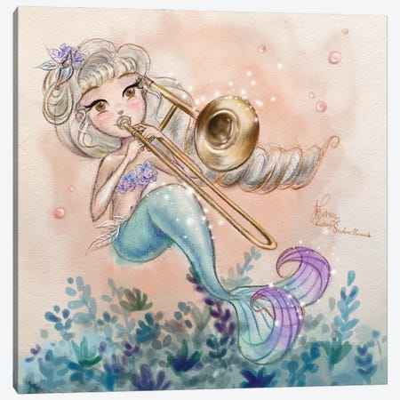 Ste-Anne Mermaid Trombonist Canvas Print #TSI7} by Anastasia Tsai Canvas Artwork