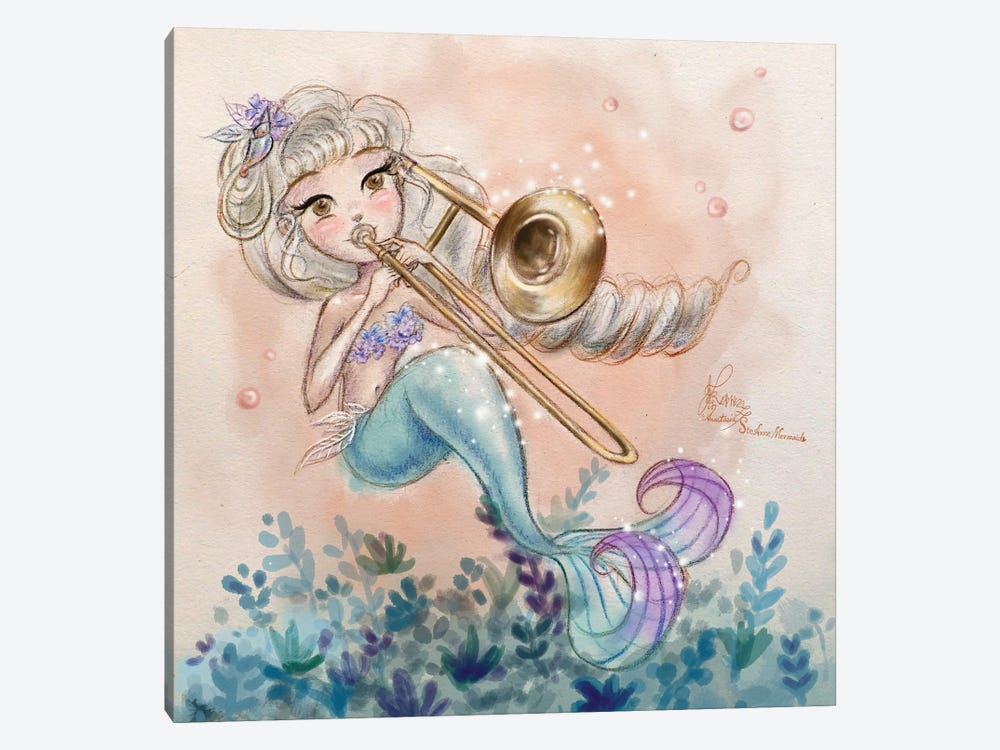 Ste-Anne Mermaid Trombonist by Anastasia Tsai 1-piece Canvas Wall Art