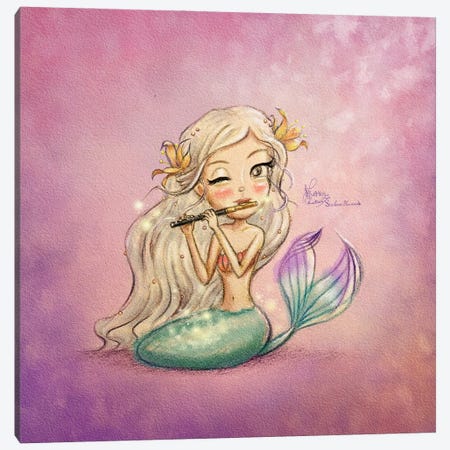 Ste-Anne Mermaid Piccoloist Canvas Print #TSI9} by Anastasia Tsai Canvas Art Print