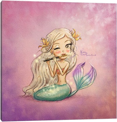 Ste-Anne Mermaid Piccoloist Canvas Art Print - Anastasia Tsai