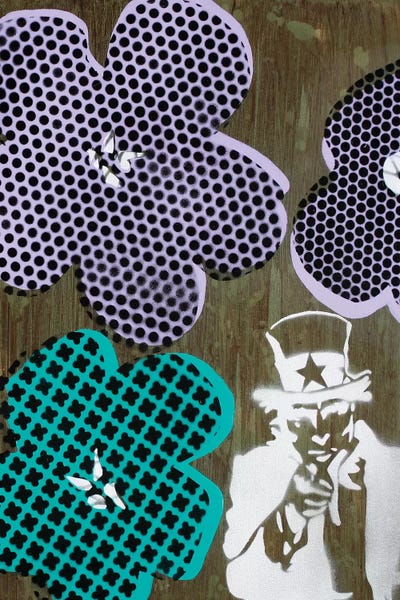 Pop Collage: Three Flowers & Uncle Sam by Taylor Smith