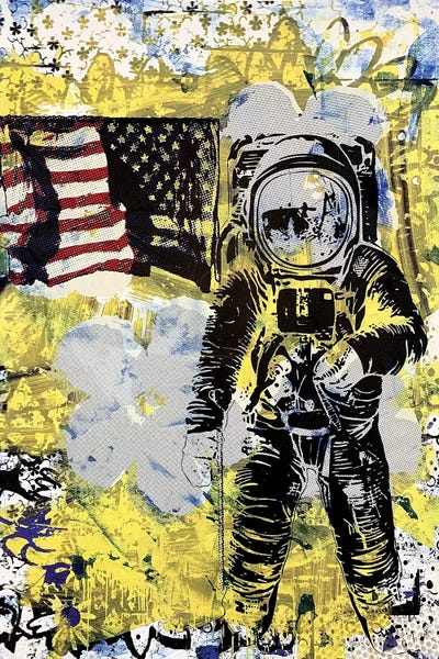 Flower Disaster With MTV Astronaut by Taylor Smith framed wall art