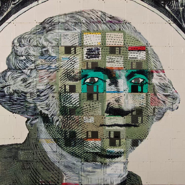 George Washington On Floppy Diskettes by Taylor Smith wall art