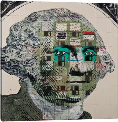 George Washington On Floppy Diskettes Canvas Art Print - George Washington