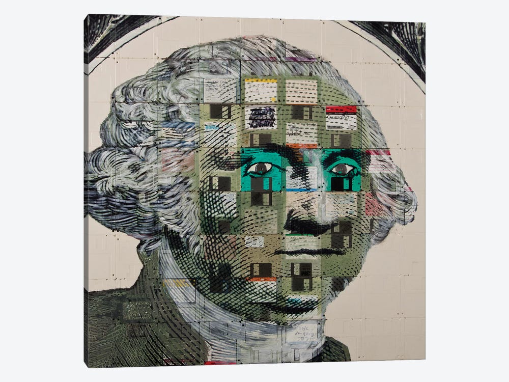 George Washington On Floppy Diskettes by Taylor Smith 1-piece Art Print