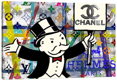 Monopoly Disaster With Chanel Canvas Art Print - Pop Culture Art