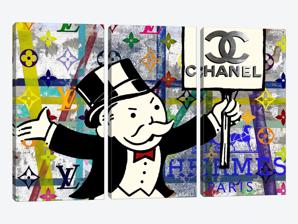 Monopoly Disaster With Chanel 3-piece Art Print