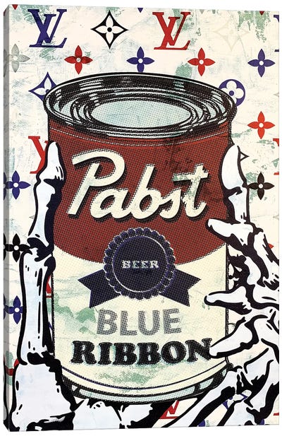 Beer Can Disaster Canvas Art Print - Skeleton Art