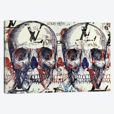 Double Skull Disaster III Canvas Print #TSM83} by Taylor Smith Art Print