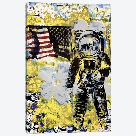 Flower Disaster with MTV Astronaut Canvas Print #TSM87} by Taylor Smith Canvas Wall Art