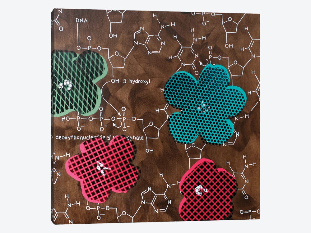 Four Flowers & Chemical DNA by Taylor Smith 1-piece Canvas Artwork