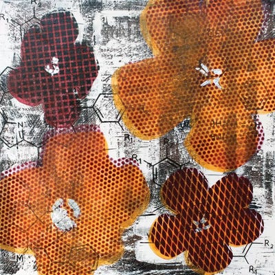 Four Flowers & Unexpected Chemical Reaction by Taylor Smith art print