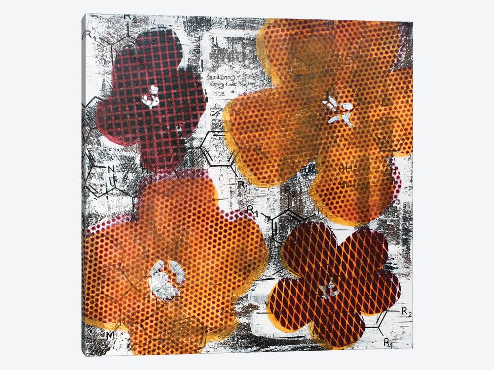 Four Flowers & Unexpected Chemical Reaction by Taylor Smith 1-piece Canvas Wall Art