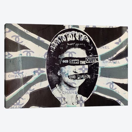 God Save The Queen in Green Canvas Print #TSM97} by Taylor Smith Art Print