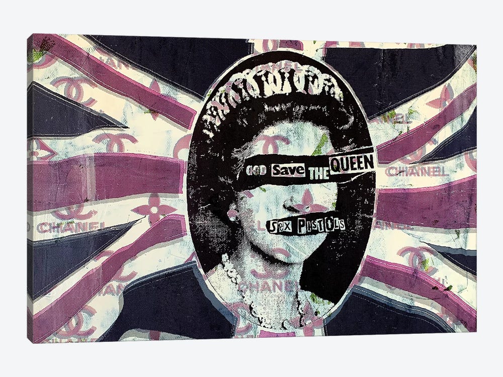 God Save The Queen in Pink by Taylor Smith 1-piece Canvas Artwork