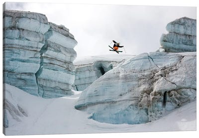 Candide Thovex Out Of Nowhere Into Nowhere Canvas Art Print - 1x Scenic Photography