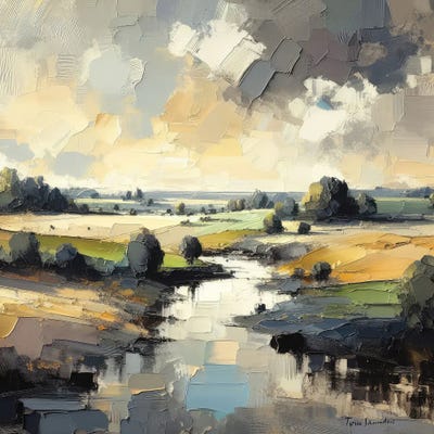 Tom Saunders - Canvas Prints: Small River by Tom Saunders