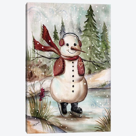 Country Snowman III Canvas Print #TSS100} by Tre Sorelle Studios Canvas Wall Art