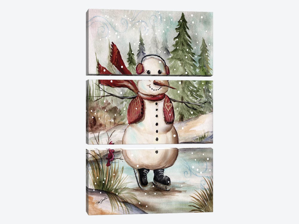 Country Snowman III 3-piece Canvas Wall Art