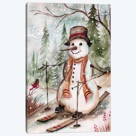 Country Snowman IV Canvas Print #TSS101} by Tre Sorelle Studios Canvas Wall Art