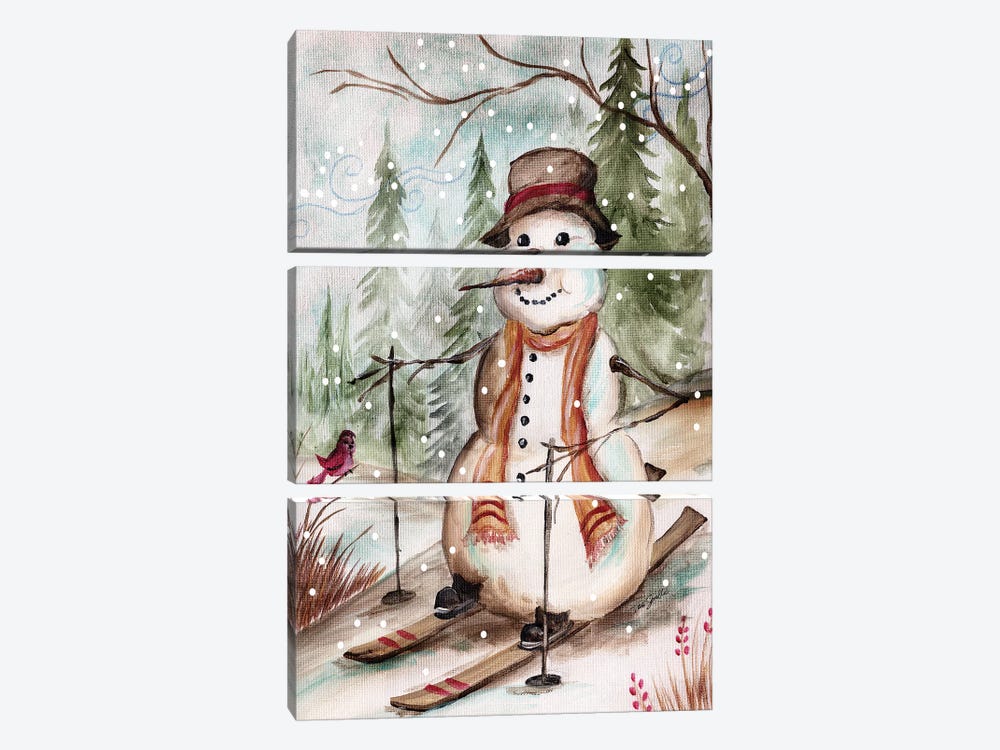 Country Snowman IV by Tre Sorelle Studios 3-piece Canvas Print