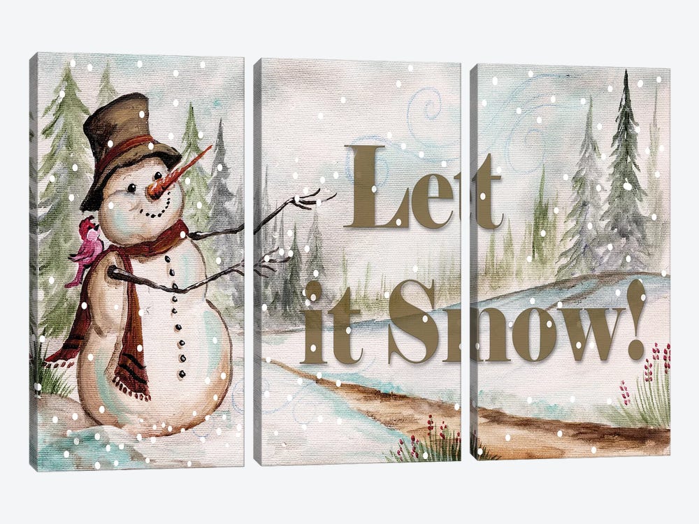 Let it Snow 3-piece Canvas Art