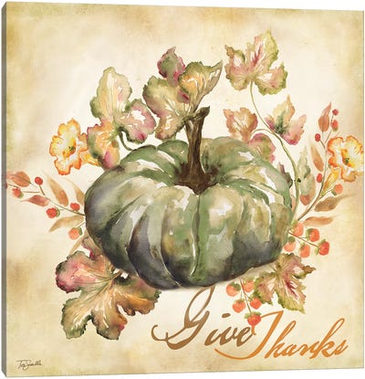 Watercolor Harvest I  Canvas Art Print - Gratitude Art
