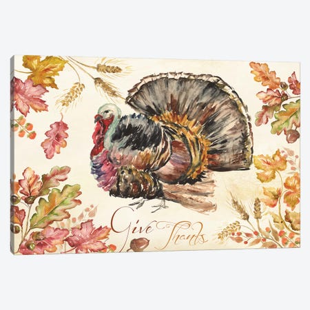 Watercolor Harvest Turkey  Canvas Print #TSS112} by Tre Sorelle Studios Art Print
