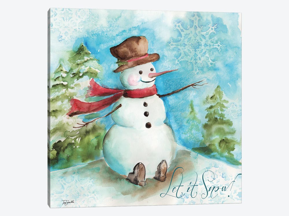 Watercolor Snowmen I by Tre Sorelle Studios 1-piece Canvas Print