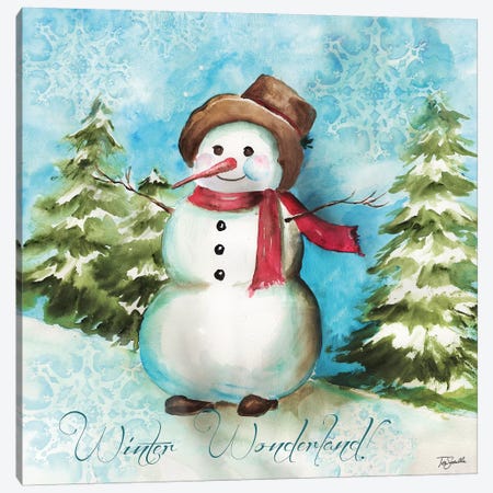 Watercolor Snowmen II Canvas Print #TSS115} by Tre Sorelle Studios Canvas Wall Art