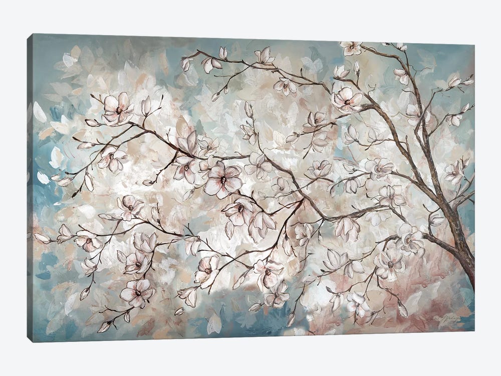 Magnolia Branches On Blue by Tre Sorelle Studios 1-piece Art Print