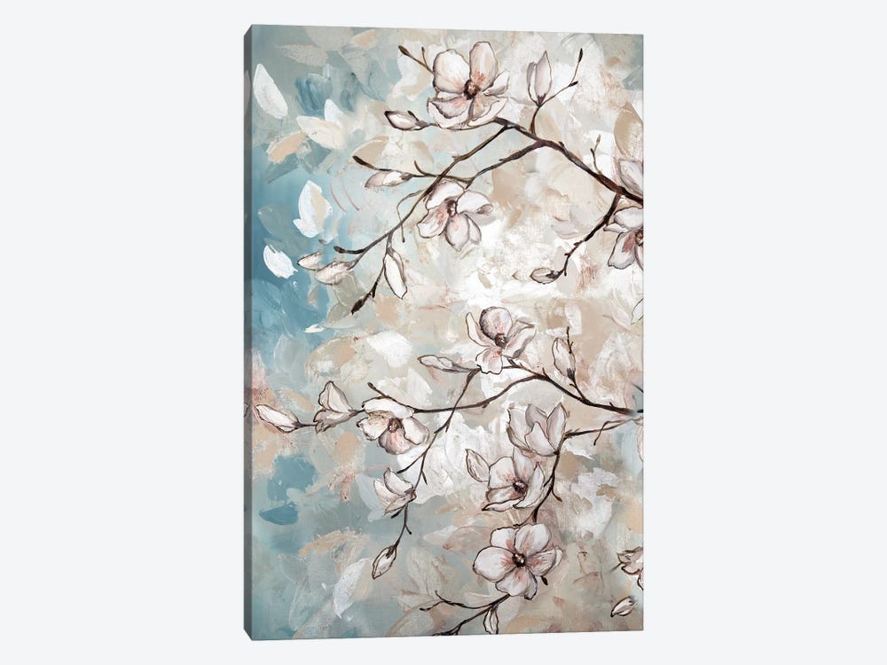 Magnolia Branches On Blue I by Tre Sorelle Studios 1-piece Canvas Art