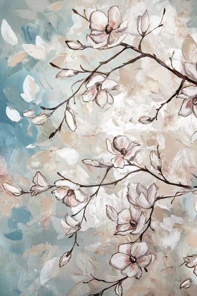 Roaring Brook Art: Magnolia Branches On Blue I by Tre Sorelle Studios