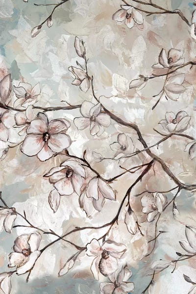 Magnolia Branches On Blue II by Tre Sorelle Studios framed wall art