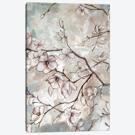 Magnolia Branches On Blue II Canvas Print #TSS118} by Tre Sorelle Studios Canvas Print
