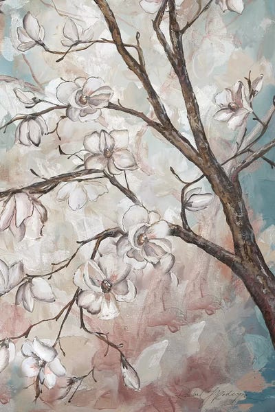 Magnolias: Magnolia Branches On Blue III by Tre Sorelle Studios